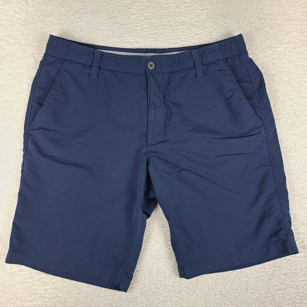 Under Armour Shorts Mens 38 Navy 11" Inseam Hybrid Chino Loose Heatgear Golf